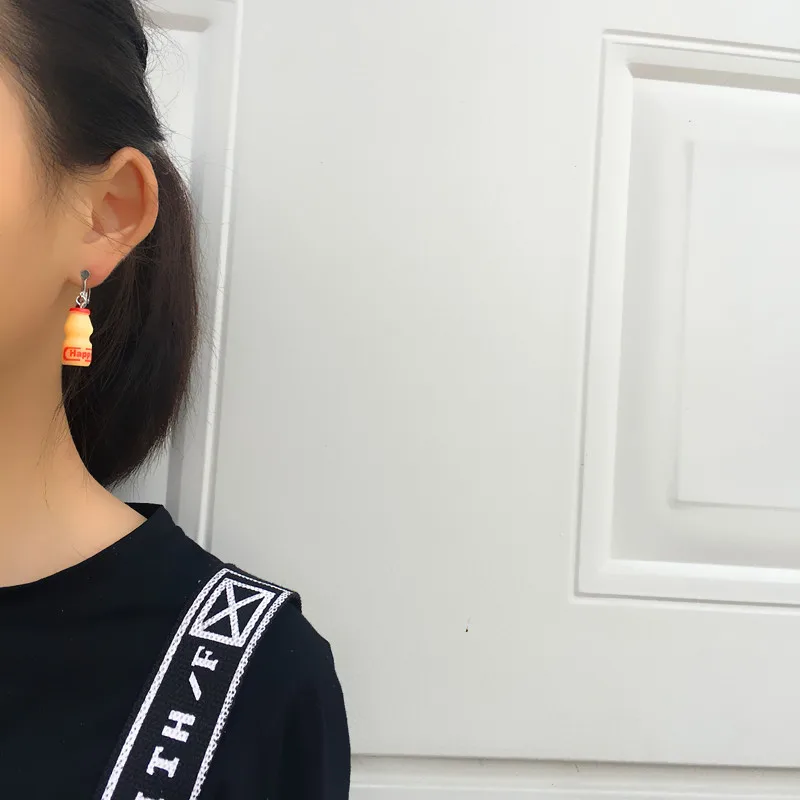 3D мини безалкогольных напитков серьги в виде бутылок для женщин и девочек