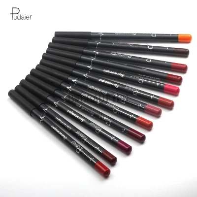 

50Sets/Lot 12 Colors/Set Sexy Matte Lip Stick Lipliner Lip Liner Pencil Matt Nude Lipsliner Pen Set Beauty Makeup Tool Cosmetic