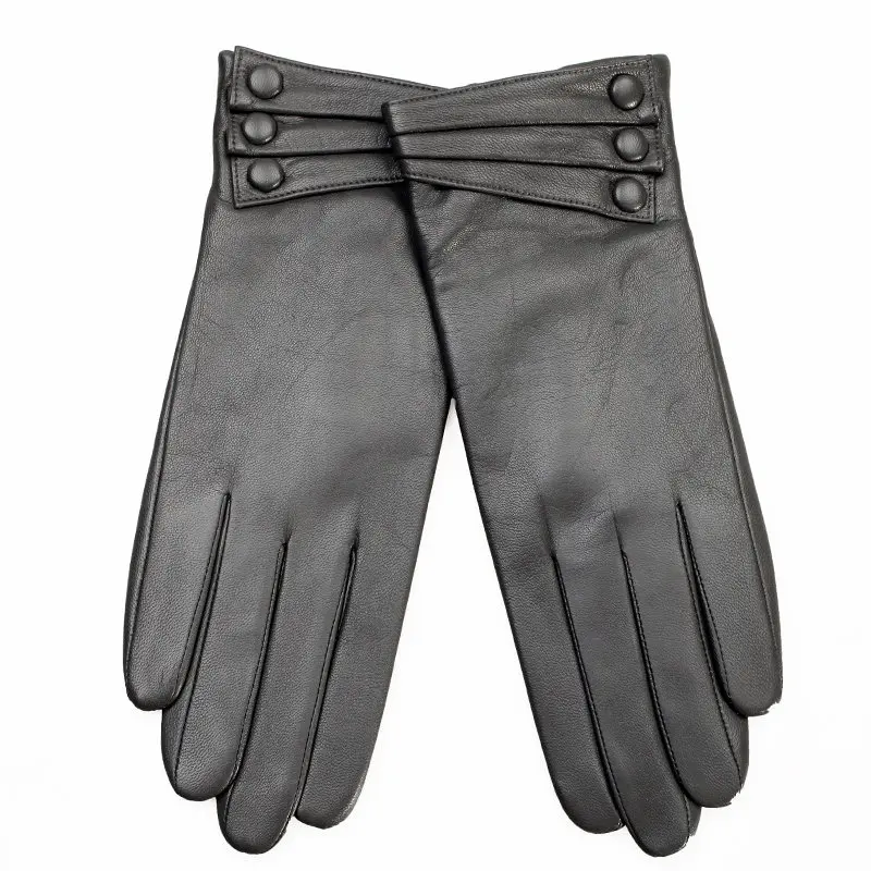 dark grey Новые женские перчатки из натуральной кожи, женские перчатки с сенсорным экраном, теплые кашемировые перчатки с подкладкой из овчины, L003NR1-1 - Цвет: dark grey