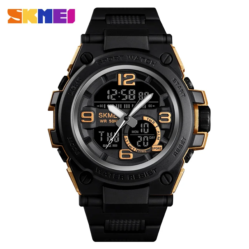 

SKMEI аналоговые цифровые Mrn часы люксовый бренд PU спортивные часы мужские армейские военные часы мужские электронные часы Relogio Masculino