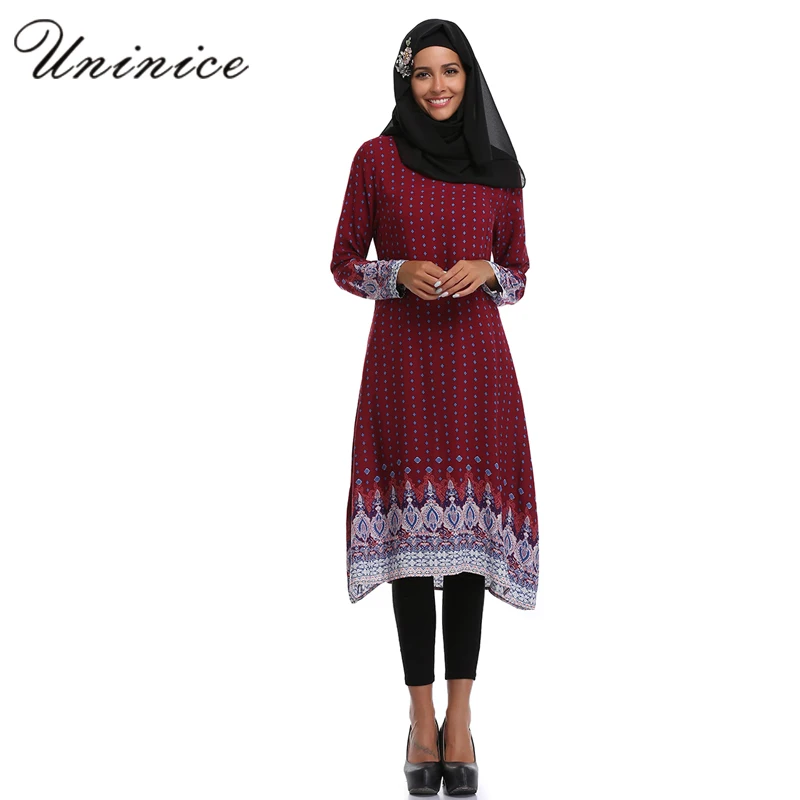Мусульманское женское платье с принтом топы абайя Ближний Восток длинный халат