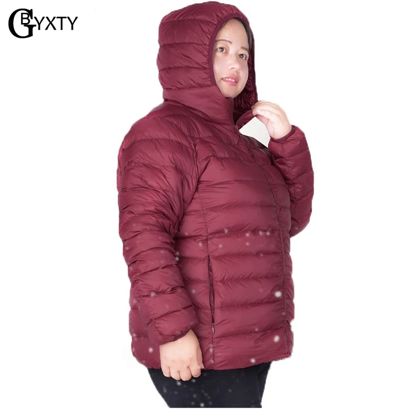 GBYXTY 100 кг плюс Размер 6XL 7XL ультра легкий пуховик 2018 Осень зимний женский с