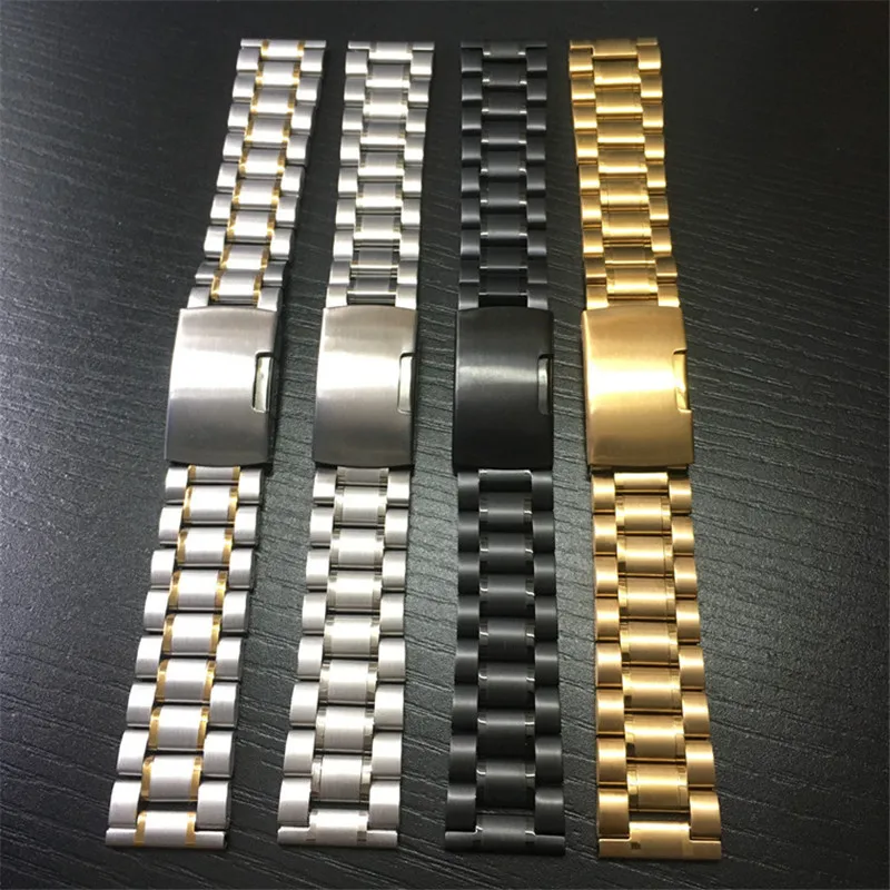 Stainless Steel Wristwatch Band For Men Women Watches Bands Straps 14mm 16mm 18mm 19mm 20mm 21mm 22mm 24mm 26mm Universal strap