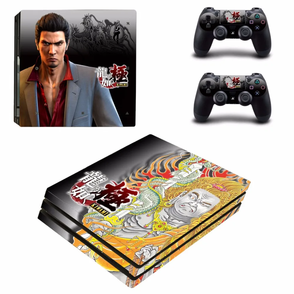 Якудзы Kiwami PS4 Pro кожи наклейки для Sony PlayStation 4 консоли и 2 контроллеры защитные