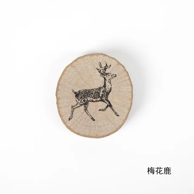 Vintage Forest mailbox animal plant decoration stamp wooden rubber stamps for scrapbooking stationery DIY craft standard stamp - Цвет: 5