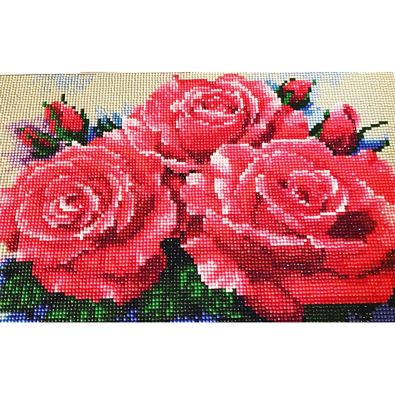 DPF Diamond Embroidery Pink Rose 5D Painting Cross Stitch Mosaic Needlework Floral Crafts for Gift | Дом и сад