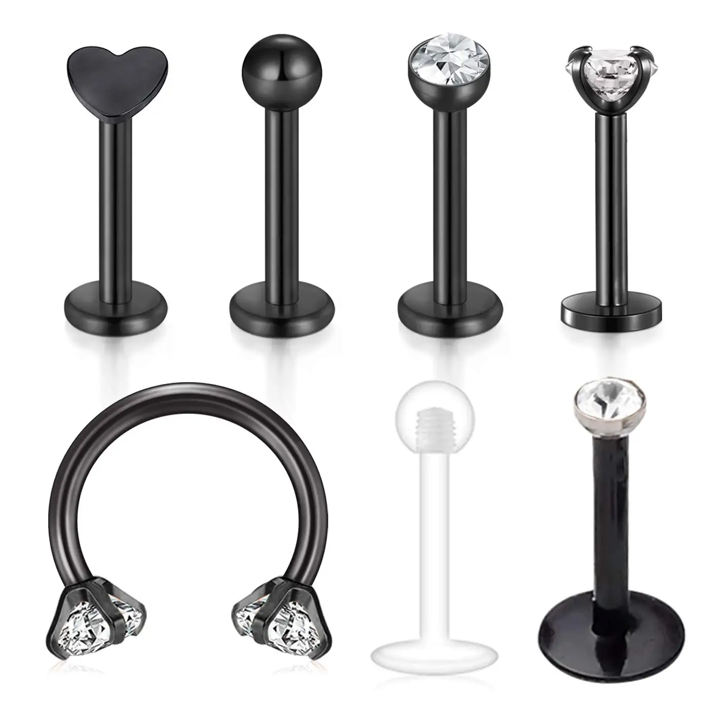 JFORYOU Cartilage Tragus Earrings 16G 20 г губная серьга из нержавеющей стали с внутренней резьбой