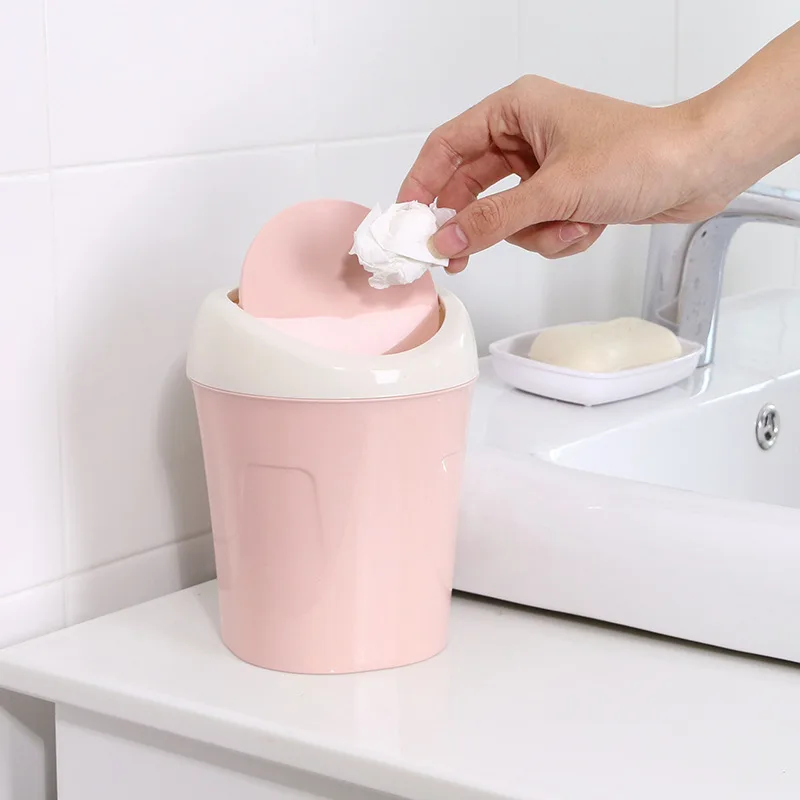 Труба Настольная мусорные баки мини творческий покрытый кухня гостиная мусорное