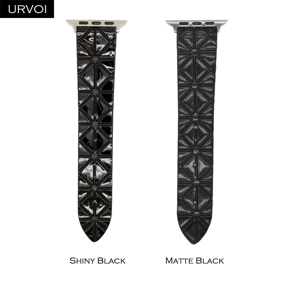 URVOI ремешок для apple watch серии 4 3 2 1 Искусственная кожа ремешок для iwatch ремень геометрическим узором современный дизайн 38/ 40/42/44 мм