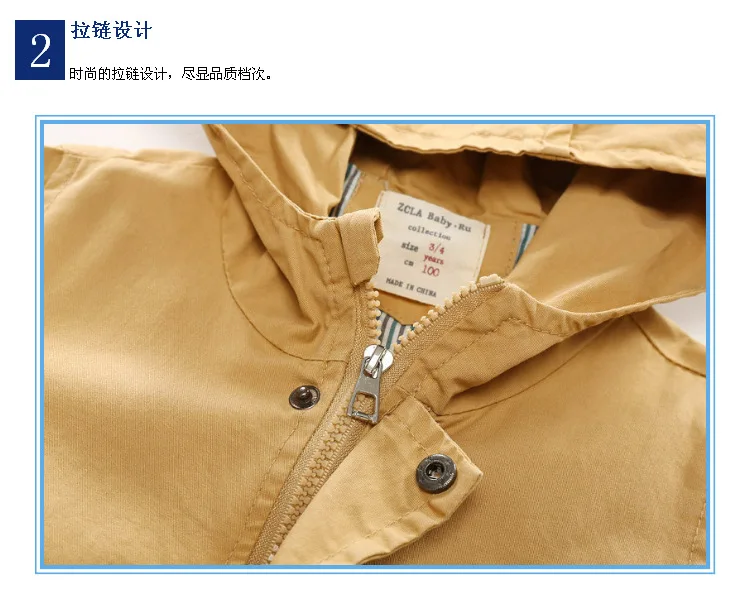 Ветровка для мальчиков осенне зимний Тренч однотонная Классическая