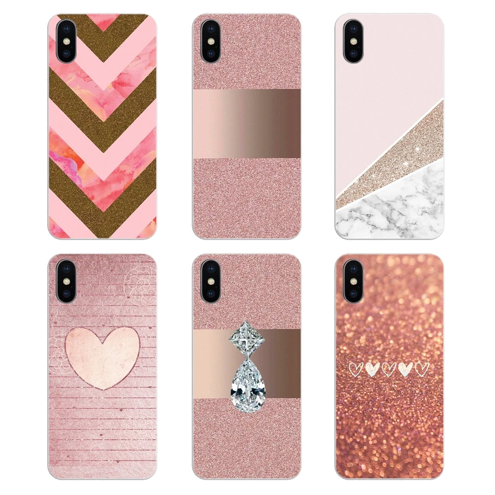 Мягкий чехол для iPhone XS Max XR X 4 4S 5 5S 5C SE 6 6S 7 8 Plus Samsung Galaxy J1 J3 J5 J7 A3 A5 красивый золотой