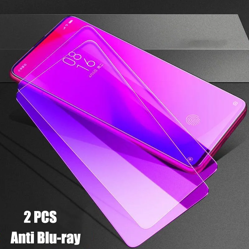 Полноэкранное покрытие из закаленного стекла для Xiaomi Redmi K20 PRO, взрывозащищенное Защитное стекло для Xiaomi Redmi K20 PRO glass - Цвет: Anti Blu-ray 2PCS