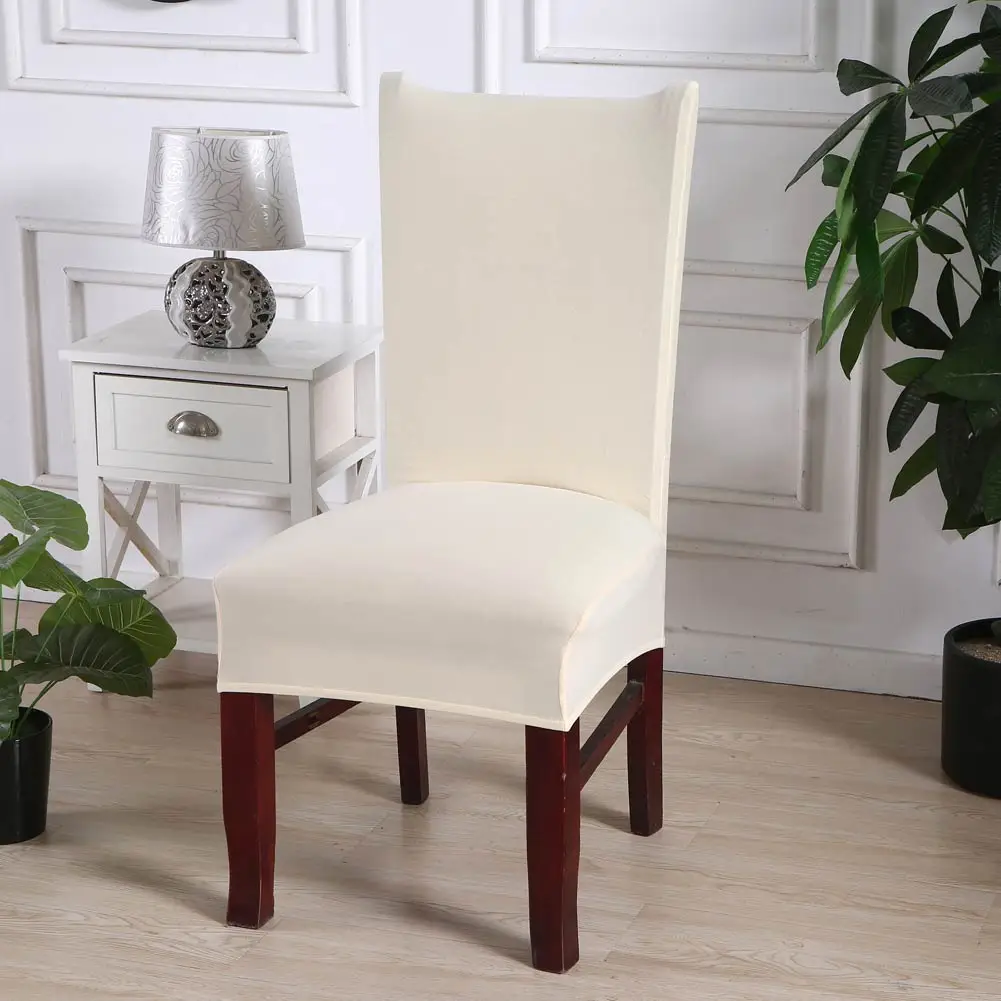 Свежий короткий бежевый цвет чехол для стула чехол для дивана спандекс/полиэстер ткань стрейч эластичный Многофункциональный стул для банкета
