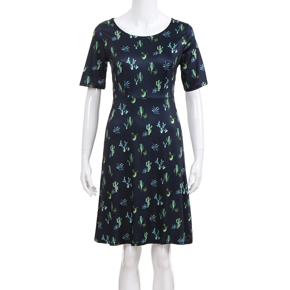 Сшитое Платье с принтом юбка для мамы и дочки Европейская американская семейная