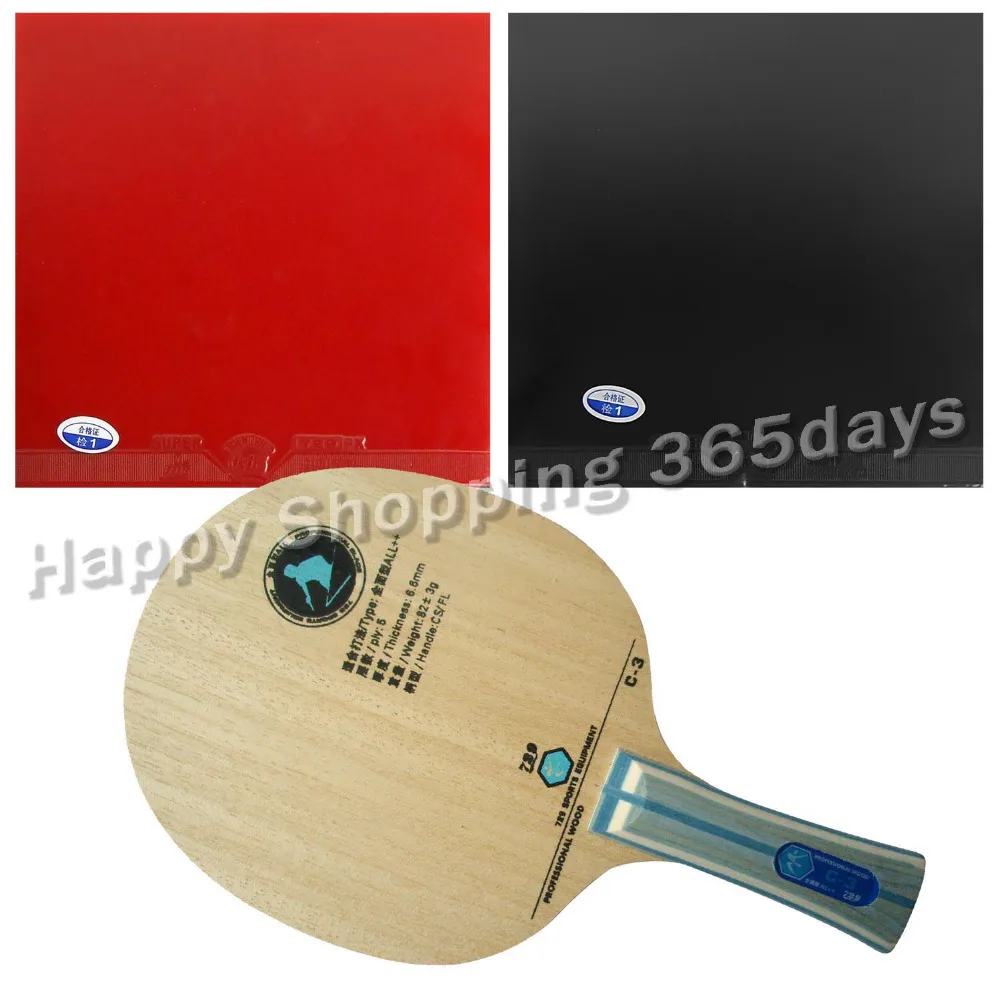 Pro настольный теннис пинг понг Combo ракетки RITC729 C 3 лезвие с 2x супер FX каучуков