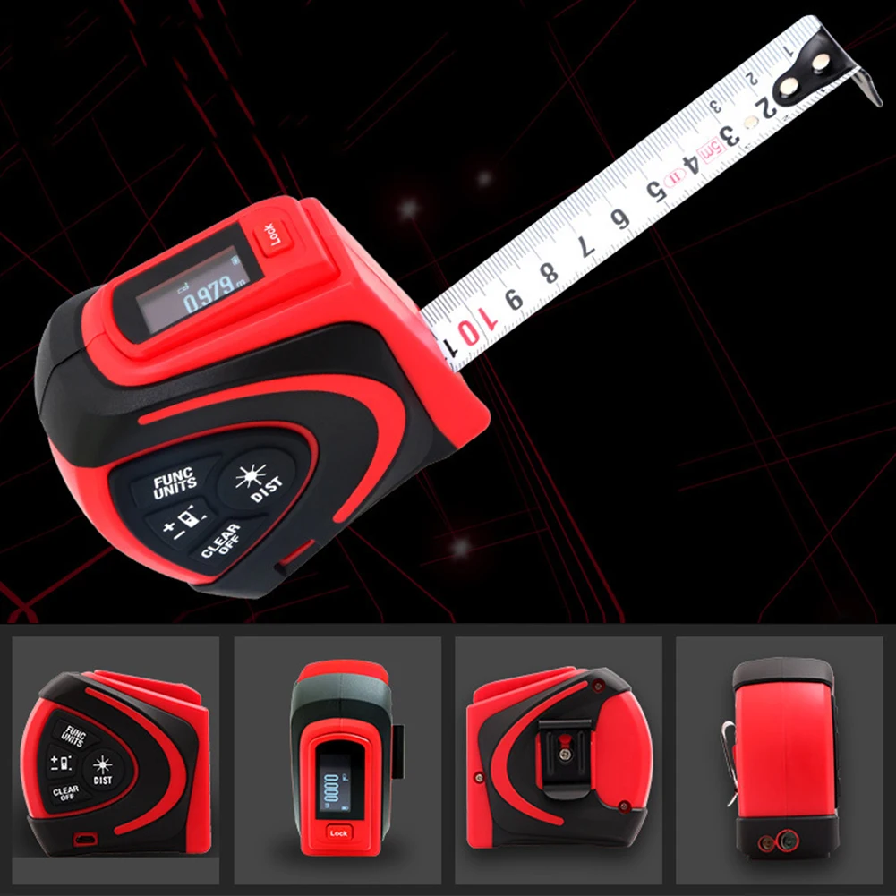 2 In 1 Rechargeable Infrared Built Battery LCD Display Port Distance Meter Measure High Accuracy USB Charging Digital Tape | Инструменты