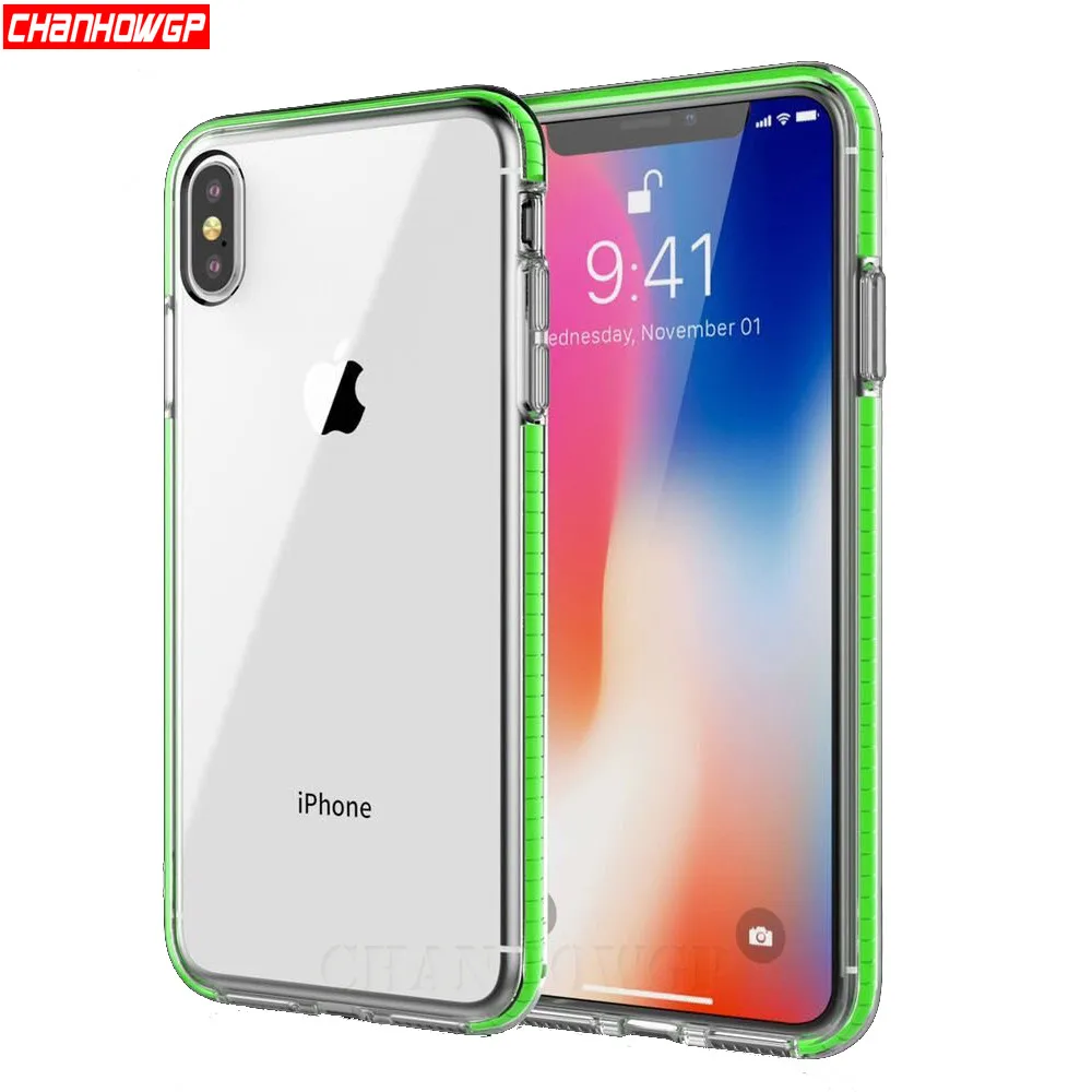 Двухцветный ТПУ силиконовый чехол для iPhone X XR XS Max 6 6s 7 8 Plus + Чехлы plus x xs max xr|Бамперы|