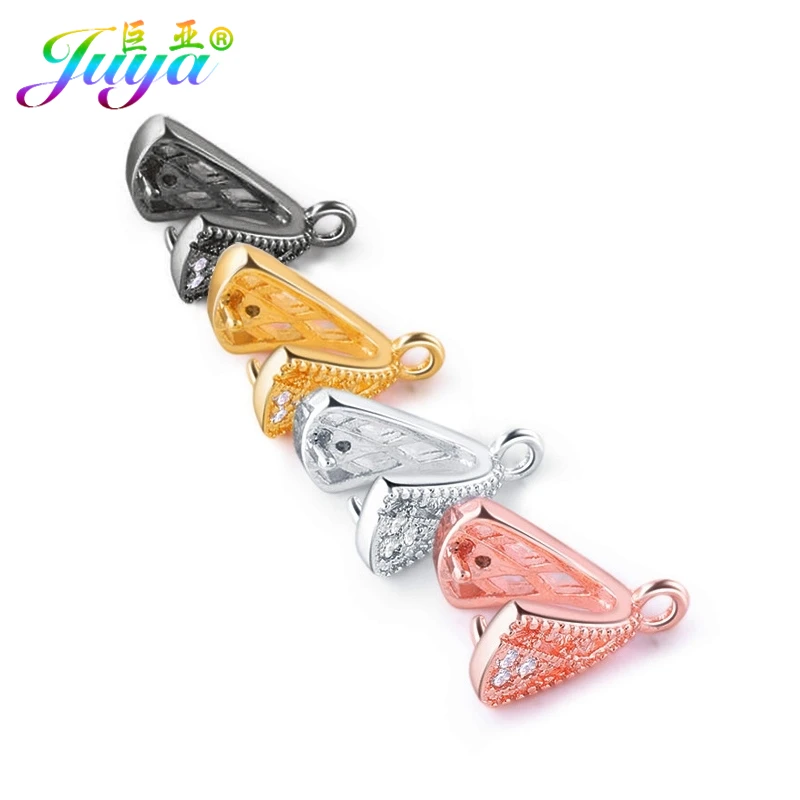 

Wholesale Earring Findings Supplies Clamp Pinch Clip Bail Charms Hook Accessories For Women Crystal Agate Earrings DIY Making