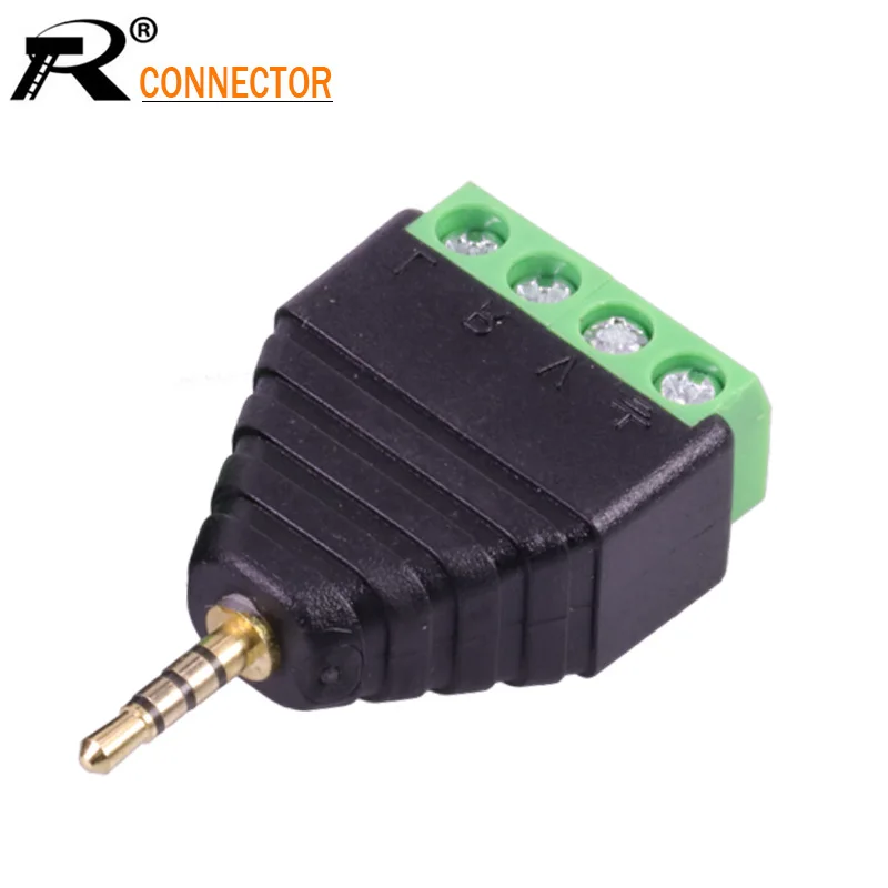 4 контактный разъем типа Папа AV для стерео разъема 2 5 мм 1 шт.|4 pin male|stereo jack connectorsstereo