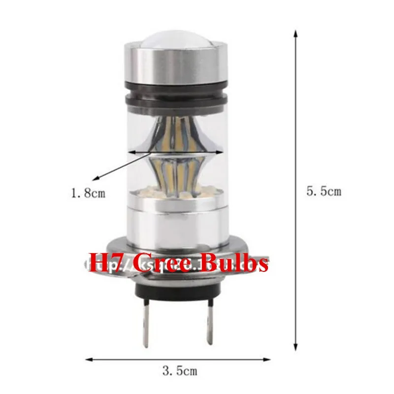 Комплект из 2 предметов белый 100W H7 CREE чипы светодиодный проектор лампы