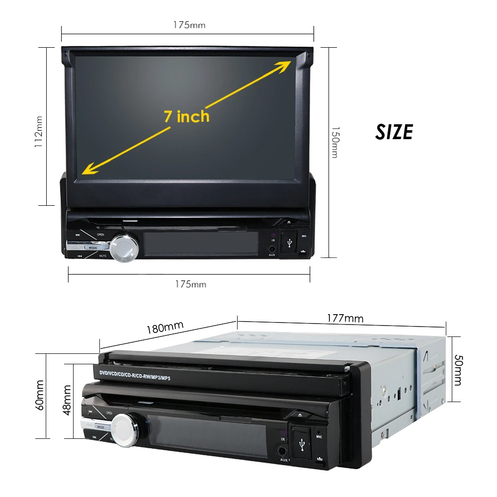 1 Din 7 &quotАвто Радио DVD CD MP5 видео плеер Автомобильный мультимедийный 1Din радио gps