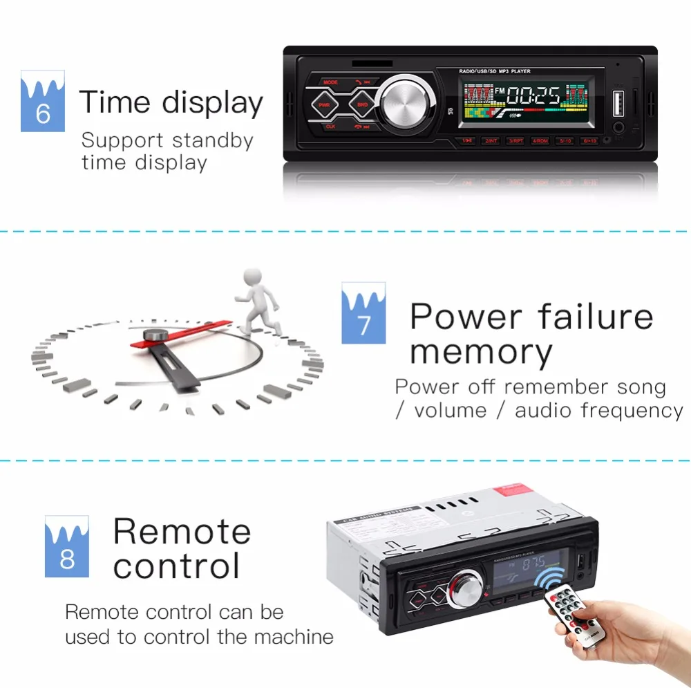 Автомагнитола Bluetooth Handsfree lcd сабвуфер 1 din автомобильный аудио USB/SD/AUX/Mini карта четыре канала пульт дистанционного управления Автомагнитола