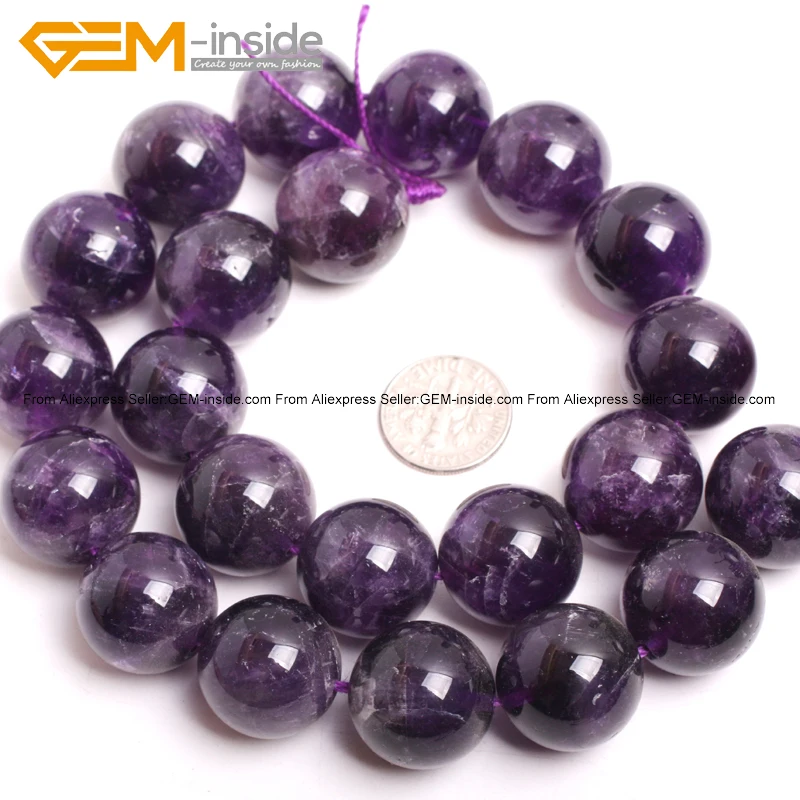 Бусины из натурального камня 19-20 мм круглые бусины аметиста для изготовления
