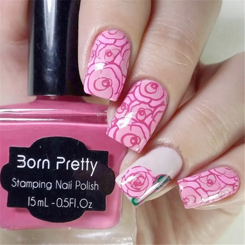 BORN PRETTY 15 мл яркие цвета для ногтей, штамповочный лак для ногтей, сладкий стиль, лак для штамповки
