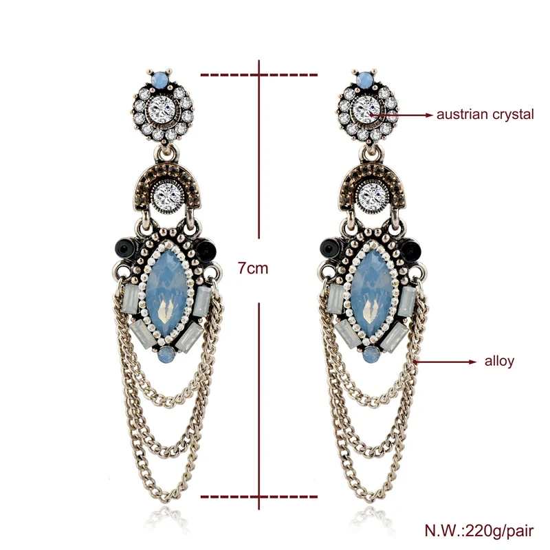 Женские Висячие серьги TOUCHEART черные висячие подвески в стиле ретро серебристого