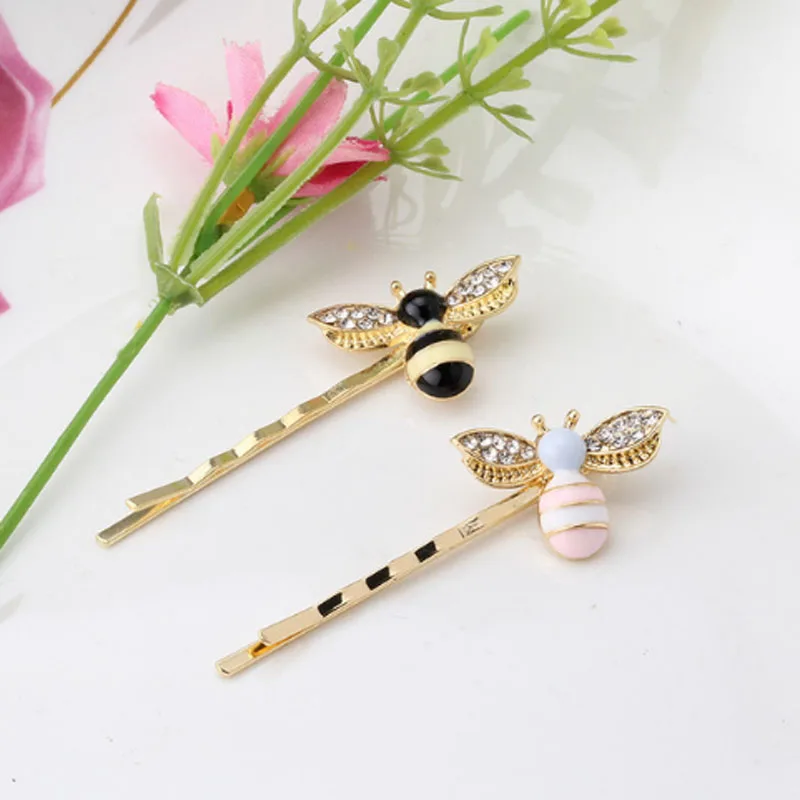 

1PC Hair Clip Cute Bee Rhinestone Alloy Hairgrip Girls Hair Accessories Lovely Hairpin Headwear For Children Daily Life A354-1
