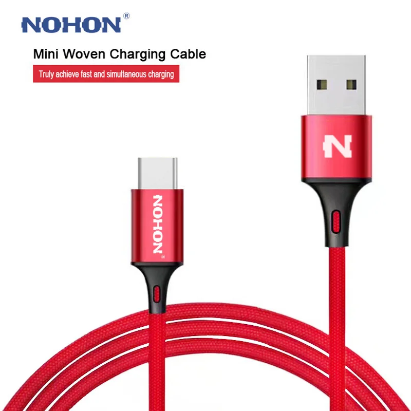 Оригинальный NOHON USB Type-C кабель для быстрой зарядки Samsung Xiaomi Nokia LG MacBook Huawei Type C