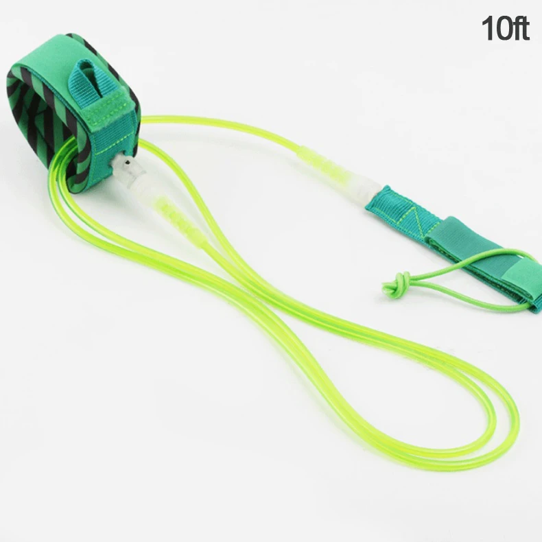 10ft green Лидер продаж 6/8/10/12 объемная стопа привязь для серфинга доска для серфинга поводке поводок стоячего доска поводок катушки для серфинга аксессуары - Цвет: 10ft green