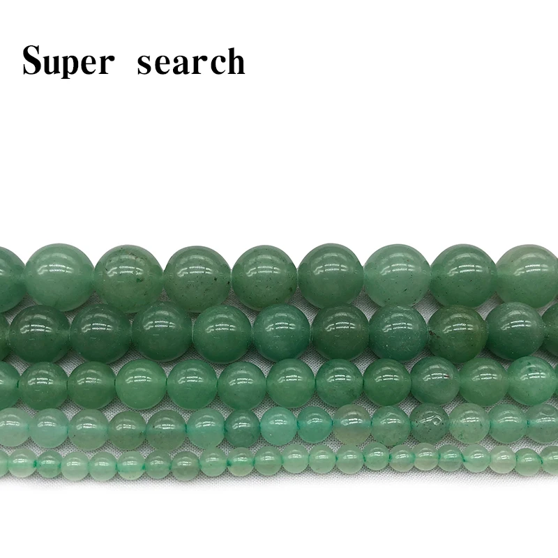 Pierre naturelle Aventurine verte pour la fabrication de bijoux  perles rondes  15 pouces  taille au
