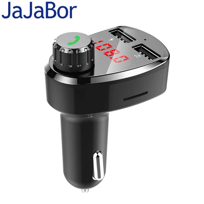 

JaJaBor Bluetooth Car Kit Handsfree FM Transmitter A2DP Music Car MP3 Player Dual USB 2.4A Car Charger Support TF Card / U Disk
