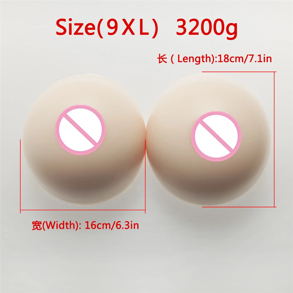 

Circular White Huge Silicone Breast 3200g/Pair Shemale Realistic Breast Forms Crossdresser Boobs Prosthesis Insert Enhancer Pad