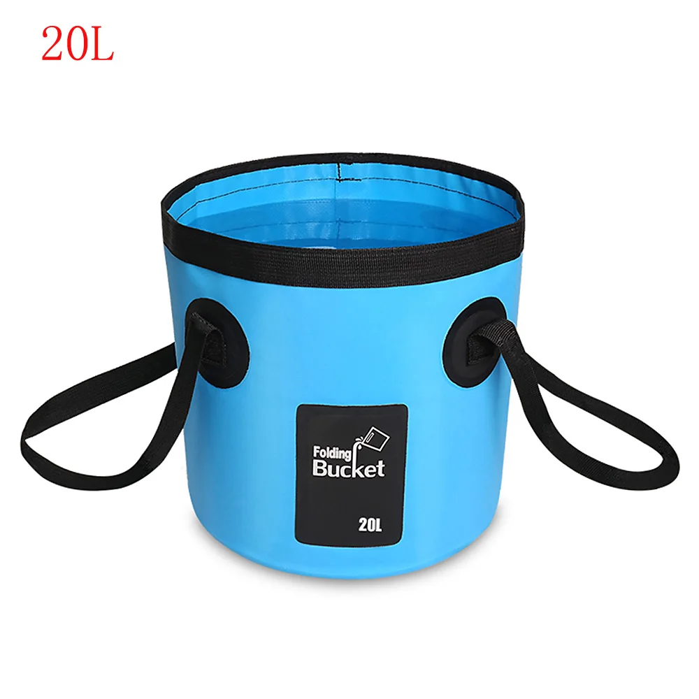 Blue 20L 12L/20L водонепроницаемое ведро для воды, ведро для рыбалки на открытом воздухе, складной контейнер для воды для кемпинга, пикника, промывки, инструмент для рыбалки - Цвет: Blue 20L