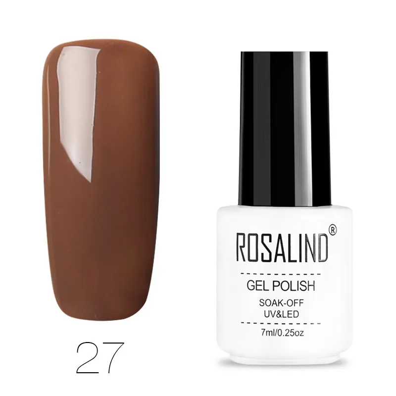 27 ROSALIND лак для ногтей Vernis Полупостоянный Гибридный лак Гель-лак УФ Цветной Гель-лак для маникюра верхнее покрытие блеск для ногтей - Цвет: 27