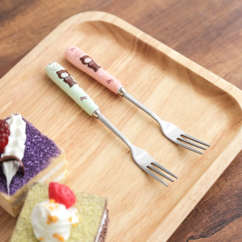 Кухня креативная Милая вилка для фруктов с персонажем из мультфильма десертная