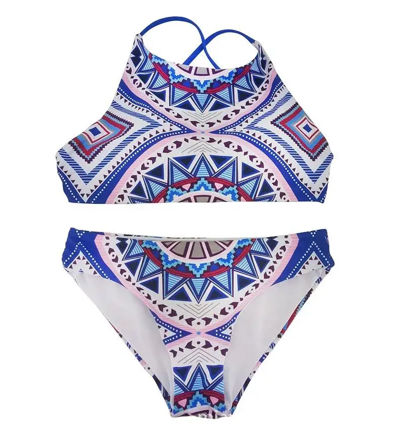 Новинка 2018 пикантные женские купальники купальник из двух частей с красочным