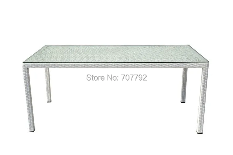 Горячая Распродажа Плетеный и белый обеденный стол из ротанга для сада|garden dining