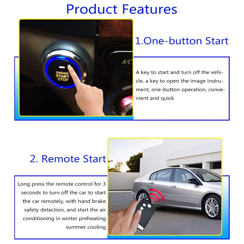 Автомобиль один START STOP Engine Системы Замок зажигания Кнопка Автозапуск Go кнопка