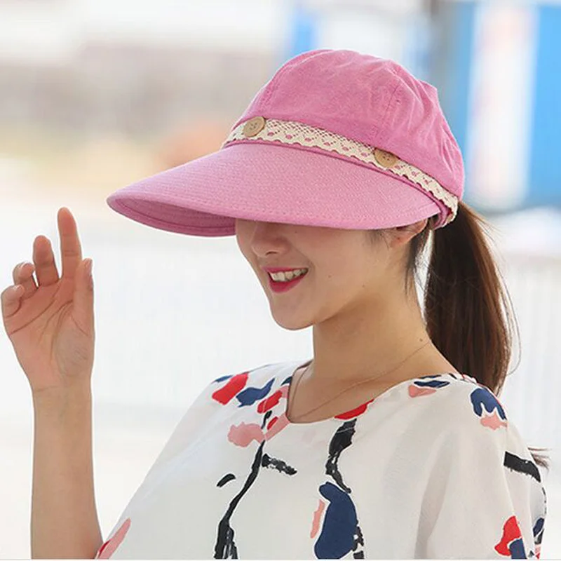 Женская кружевная шляпа на пуговицах летняя Солнцезащитная с защитой от