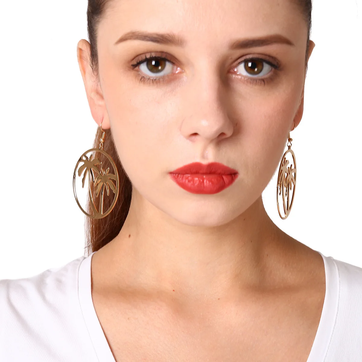 1 пара винтажный стиль большие круглые аксессуары для ушей простые и открытые