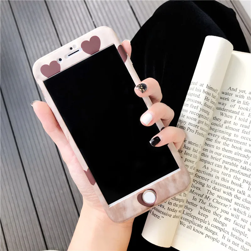 Ретро полный корпус PC чехол для телефона для iPhone 11 Pro Max X XR XS Max Love Heart твердый 360 чехол для iPhone 5 5S SE 6 6S 7 8 Plus Coque
