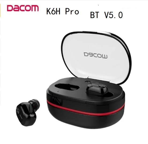 k6h pro blk DACOM K6H Pro беспроводные bluetooth-наушники TWS V5.0, мини невидимые наушники, Автоматическое Сопряжение для Xiaomi, huawei, samsung, iPhone - Цвет: k6h pro blk
