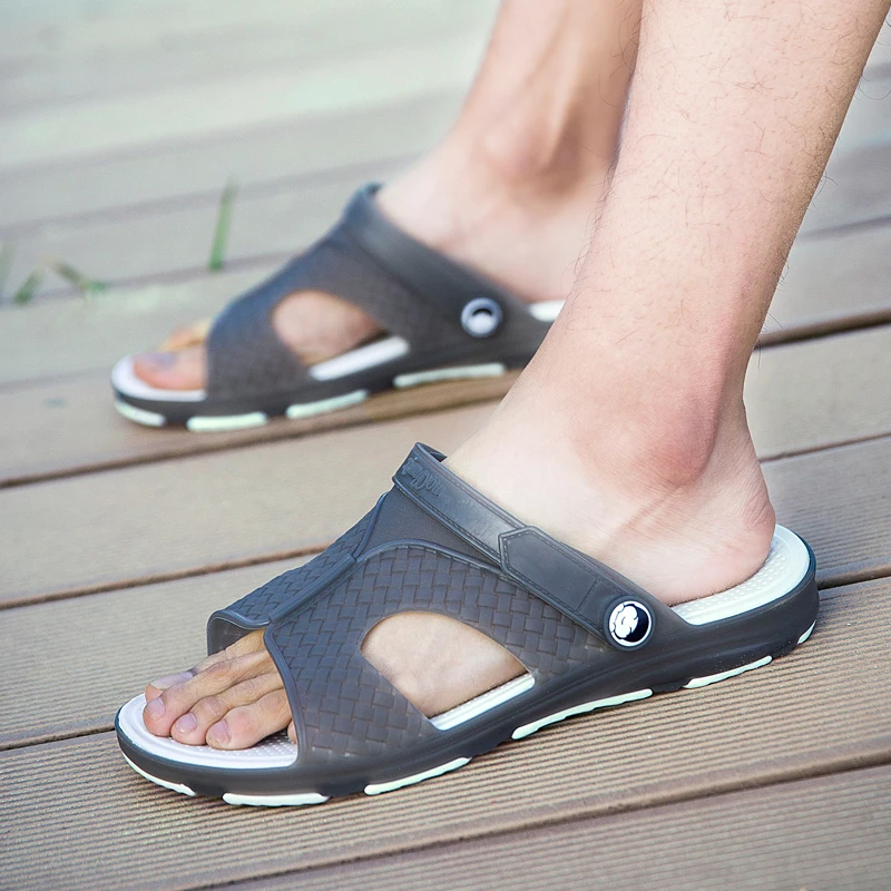 HKIMDL Goedkope Mannen тапочки Ademend Buiten зомер Heren Schoenen режим Nieuwigheid Ontwerp Повседневное Strand тапочки Mannen