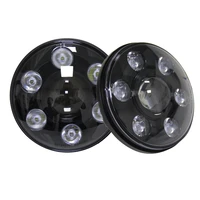 2 pcs black chrome 7 inch round led headlight high low beam 105w led chip light for jeep wrangler jktjljcj hummer