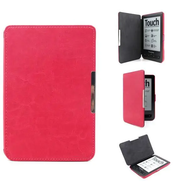 hot pink 200 шт/партия magent защитный кожаный чехол для PocketBook touch 622/touch lux 623 смешанный цвет - Цвет: hot pink