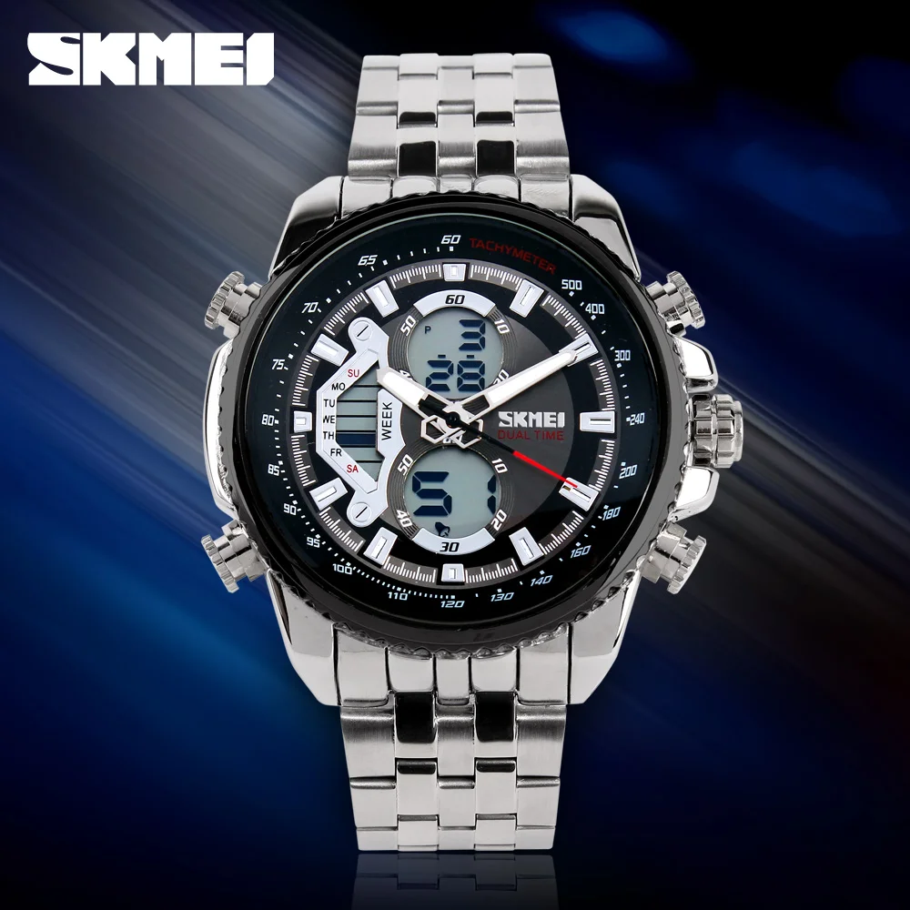 Часы SKMEI мужские наручные кварцевые из нержавеющей стали Брендовые спортивные