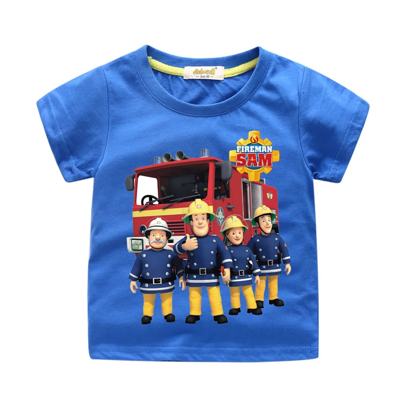 

Children 3D Cartoon Funny Fireman Sam Print Tee Tops Clothing For Kids Summer Short Tops Clothes Boy T Shirt Girl T-shirt WJ013